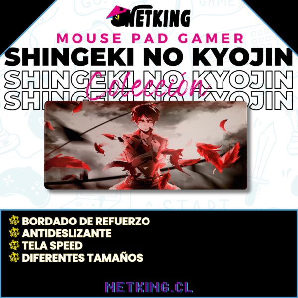 Mouse Pad Gamer Shingeki no Kyojin 70x30 cm M02