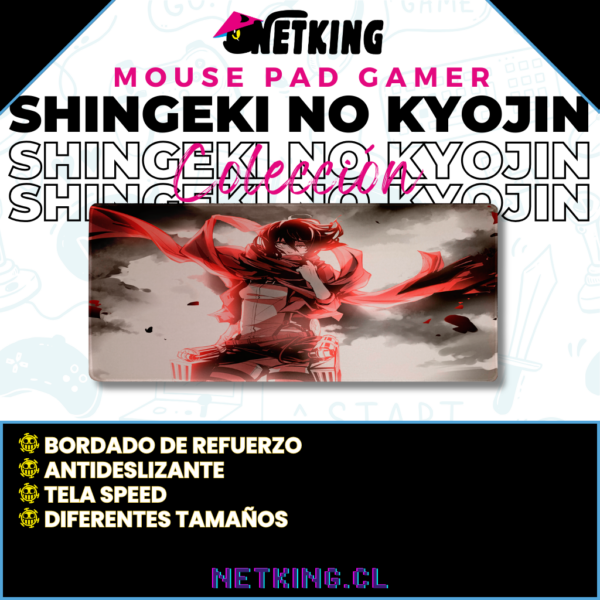 Mouse Pad Gamer Shingeki no Kyojin 70x30 cm M06