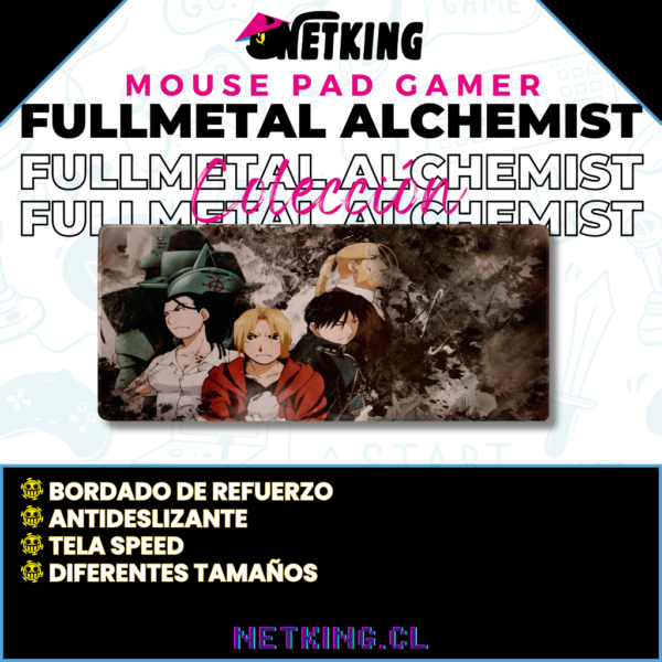 Mouse Pad Gamer Fullmetal Alchemist 70x30 cm M03