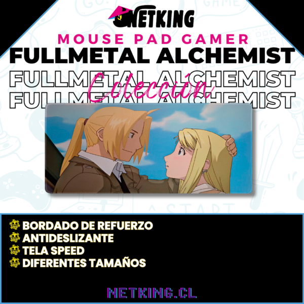 Mouse Pad Gamer Fullmetal Alchemist 70x30 cm M06