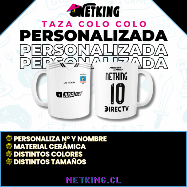 Taza Colo Colo 2025 Personalizado Nombre Y Número