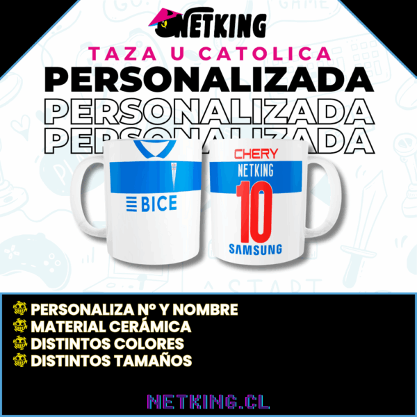 Taza U Católica 2025 Personalizado Nombre Y Número