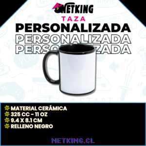 Taza 11oz personalizada con relleno negro